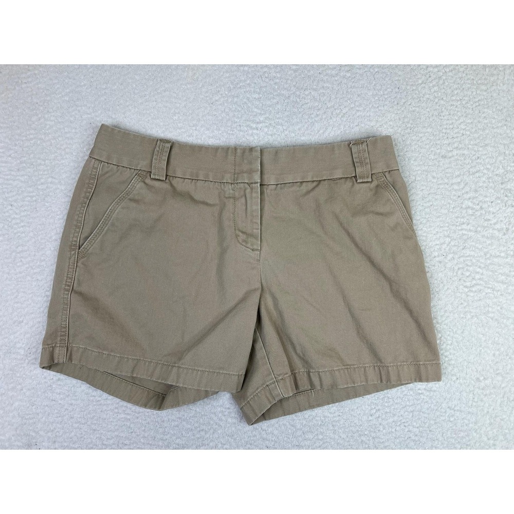 J Crew Chino Shorts Womens 8 Beige City Fit 5" Inseam Casual Twill Summer Khaki